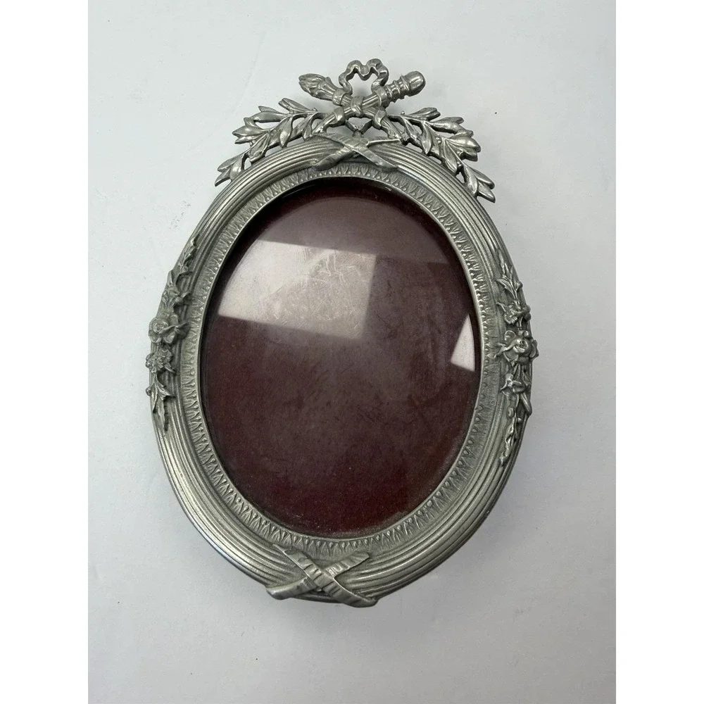 USA Elias Pewter 925 Fine Ornate Oval Picture Frame 1932 USA Artmetal - Picture 2 of 11
